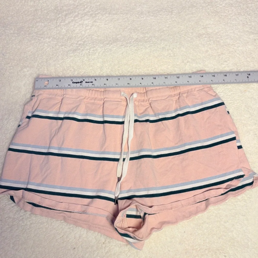 Inspired Hearts Pink Striped Lounge Shorts Women Pajama Bottoms Drawstring #16